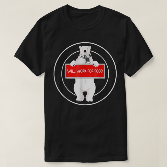 Mindre vit, arbetslös Polar Bear kommer att funger T Shirt (Design framsida)