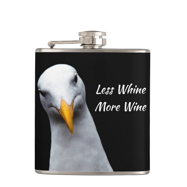 Mindre Whine mer Vin. *Funny Gift* Fickplunta (Framsidan)