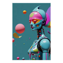 Mindrörning i en fluorescerande flimmer perfect poster