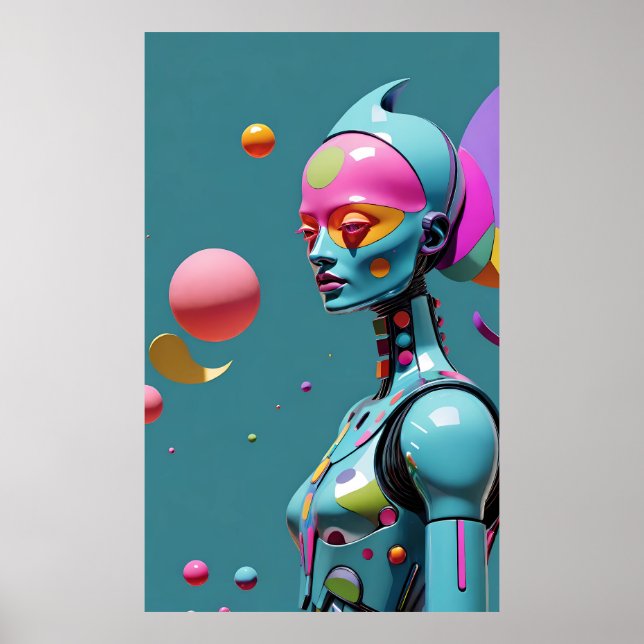 Mindrörning i en fluorescerande flimmer poster (Framsidan)