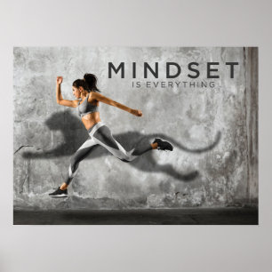 Mindset är allt - Fitness Girl springer Poster