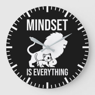 Mindset är allt - katt Lejon motivation Stor Klocka