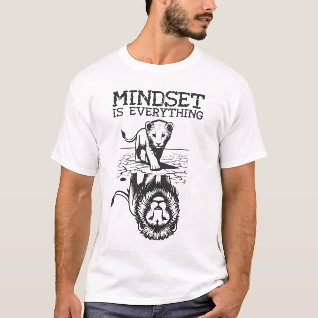 Mindset är allt, katt Lejont - gym, framgång T Shirt (Framsida)