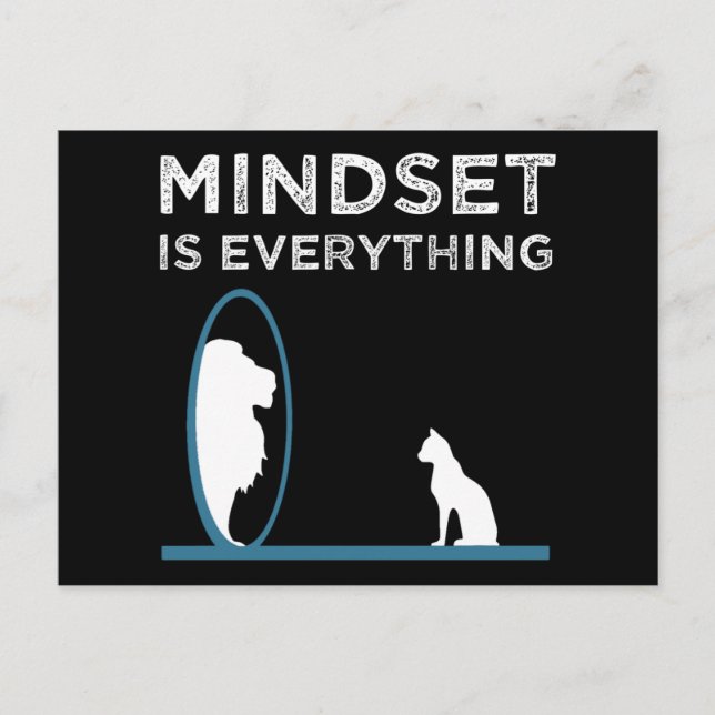 Mindset är allt Motiverande citat Vykort (Framsida)