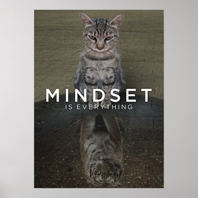 Mindset är allt - reflektion över kterande av katt poster (Framsidan)