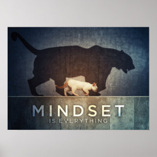 Mindset är allt - skugga av kattTiger Poster