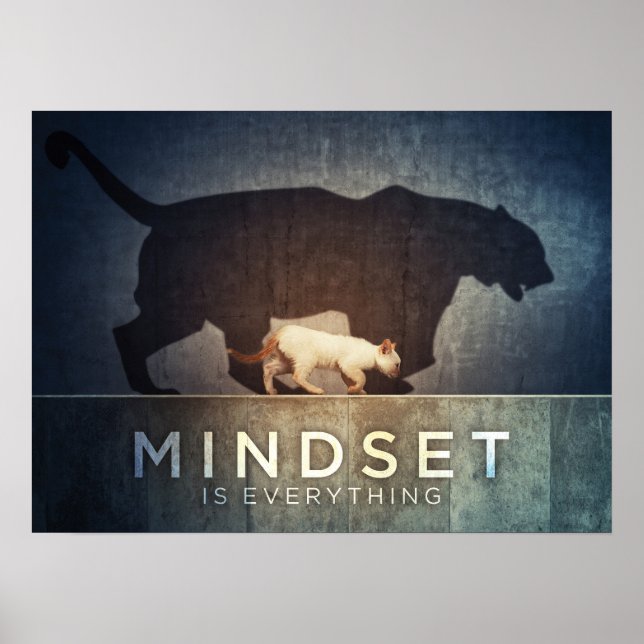 Mindset är allt - skugga av kattTiger Poster (Framsidan)