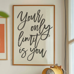 Mindset Citat Minimalist Modern Black and White Poster