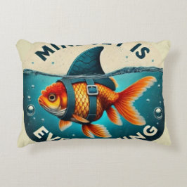 Mindset Is Everything Goldfish Motivational Quote Prydnadskudde