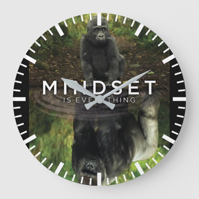 Mindset Is Everything - Gorilla Motivational Stor Klocka (Framsida)