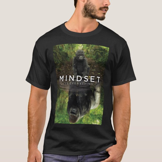 Mindset Is Everything - Gorilla Motivational T Shirt (Framsida)
