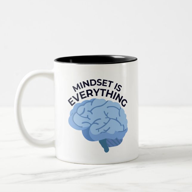 Mindset Is Everything – Motivational Quote Två-Tonad Mugg (Vänster)