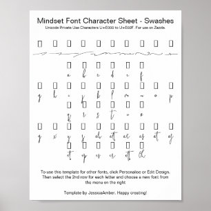 Mindset-teckensnittstecken Lakan-växlar för Zazzle Poster