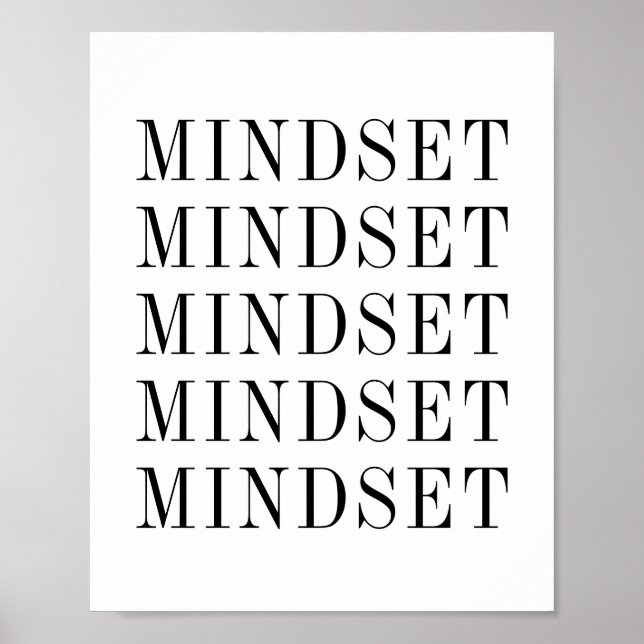 Mindset Typography Black and White Poster (Framsidan)