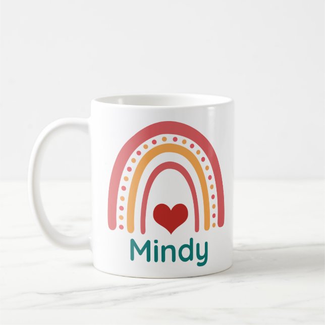 Mindy Vintage Boho Rainbow Kaffemugg (Vänster)