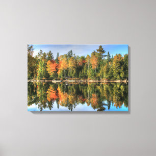 Mine Autumn Fall Foliage Sjö reflektioner Canvastryck