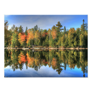 Mine Autumn Fall Foliage Sjö reflektioner Fototryck