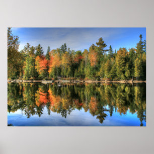 Mine Autumn Fall Foliage Sjö reflektioner Poster