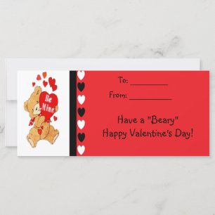 Mine Bear Kids Beary Lycklig Valentiness Cards