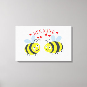 Mine från Cute "Bee Mine" Kärlek Valentine Day Gif Canvastryck