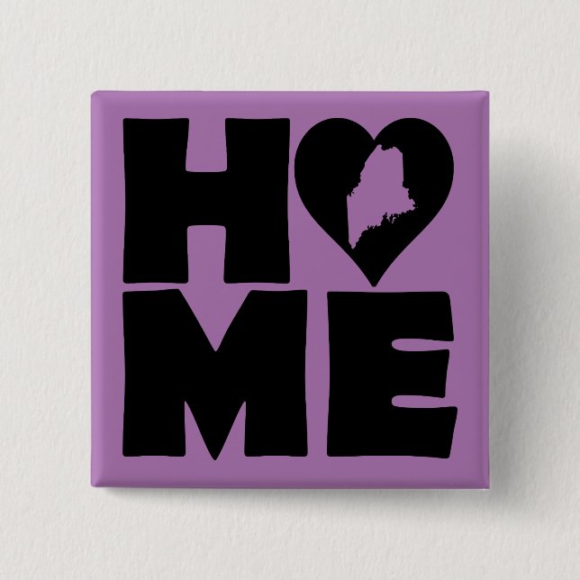 Mine Home Heart State Button Badge Pin Knapp (Framsida)