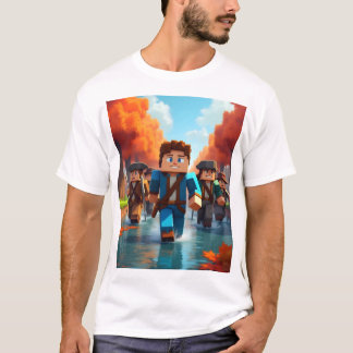 Minecraft äventyrare som utforskar en ström t shirt