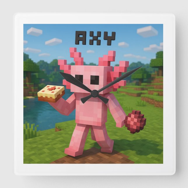 minecraft axy fyrkantig klocka (Framsida)