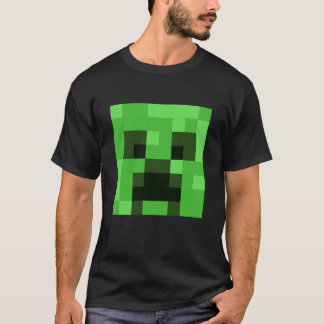 Minecraft Creeper Pixelated Big Face Character T Shirt
