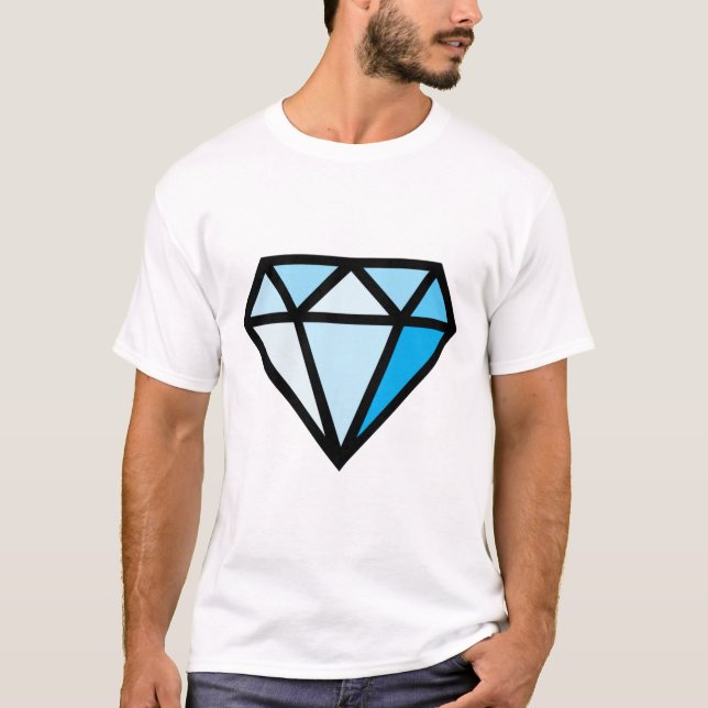 Minecraft Diamond Sticker T Shirt (Framsida)