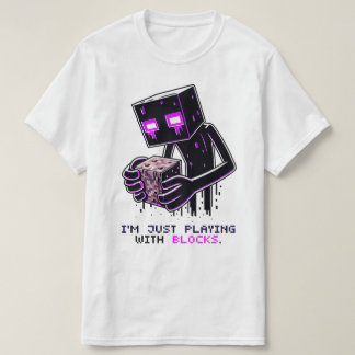 Minecraft Enderman, jag leker bara med block. T Shirt