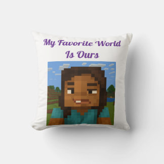 Minecraft-Inspired Gamer Pillow | Pixel Art Couple Kudde