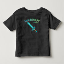 Minecraft-inspirerad pixel-svärd gaming t-shirt