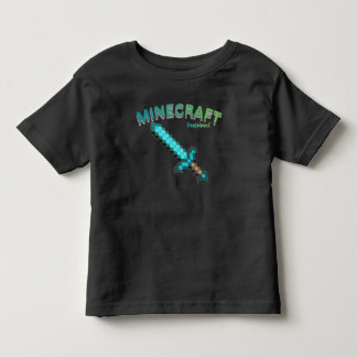 Minecraft-inspirerad pixel-svärd gaming t-shirt