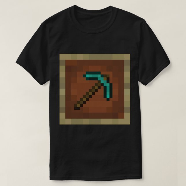 Minecraft Objekt Ram Diamond Pickaxe T Shirt (Design framsida)