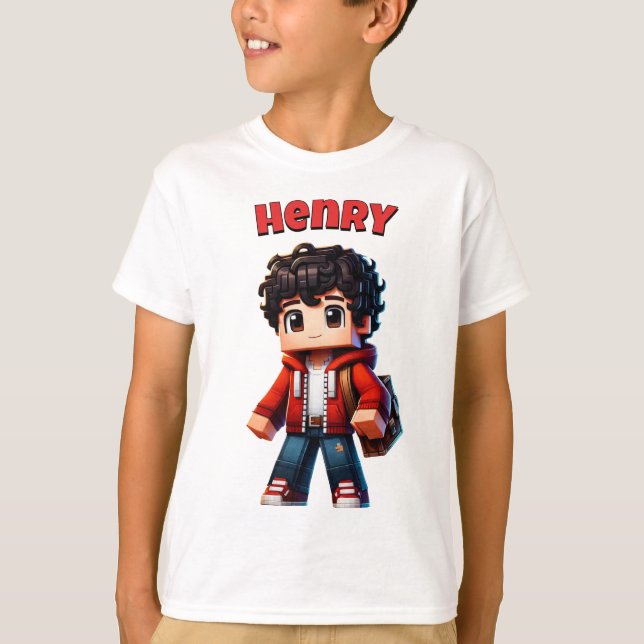 Minekrafter, eget namn, Minecraft Coola T-Shirt (Framsida)