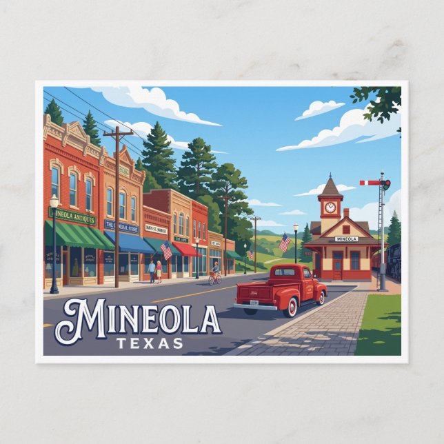Mineola Texas Vykort (Framsida)