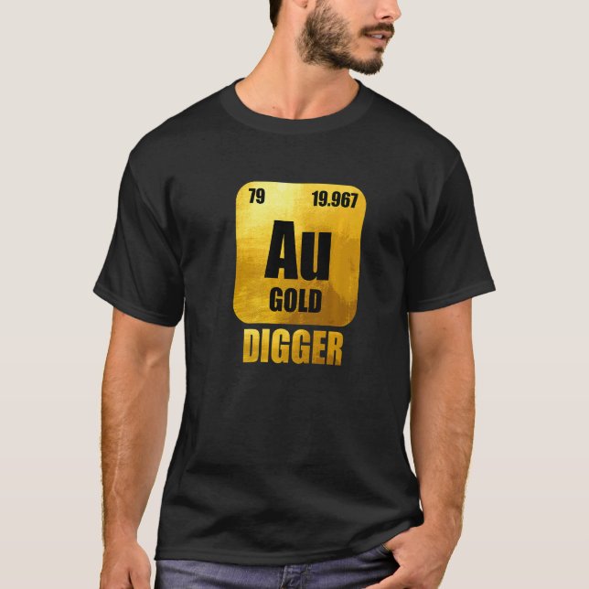 Miner Mine Aurum Prospector Guld i guld T Shirt (Framsida)