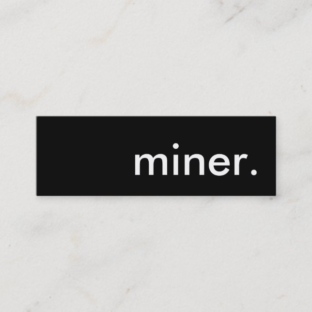Miner. Mini Visitkort (Framsida)