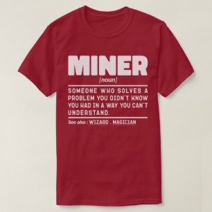 Miner Noun Definition Crateur Pappa Worker T Shirt