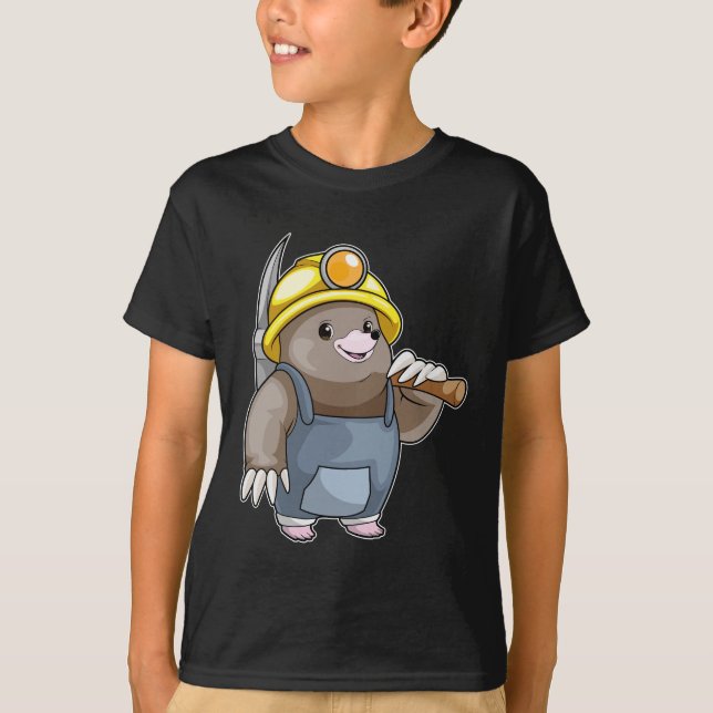 Miner Pickaxe Mining T Shirt (Framsida)
