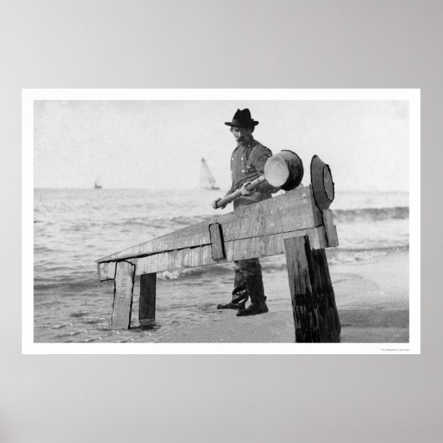 Miner Tvättande Guld Alaska 1905 Poster (Framsidan)