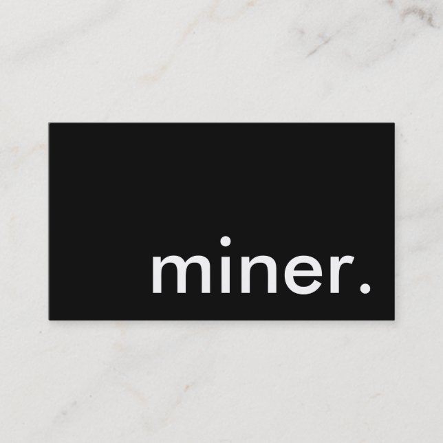 Miner. Visitkort (Framsida)