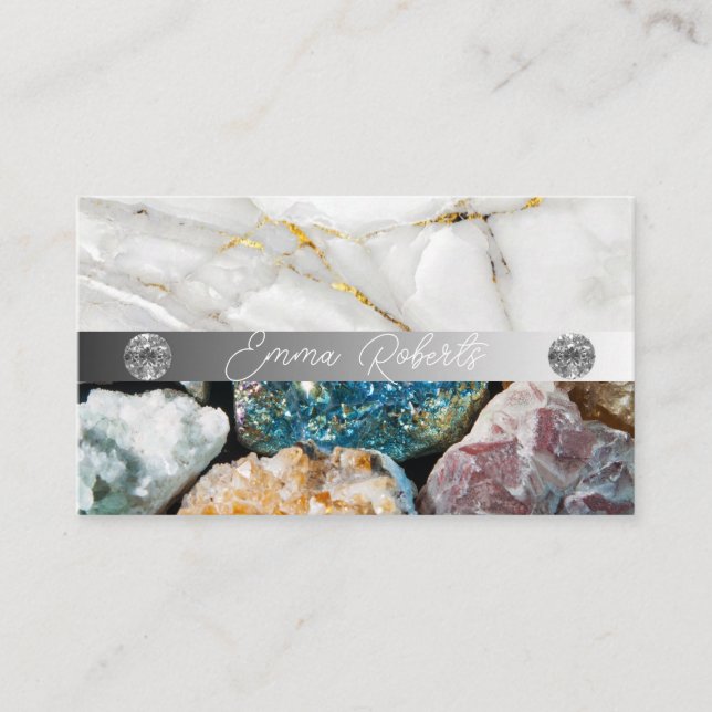 Mineral Amethyst Crystal Quartz Struktur Business Visitkort (Framsida)