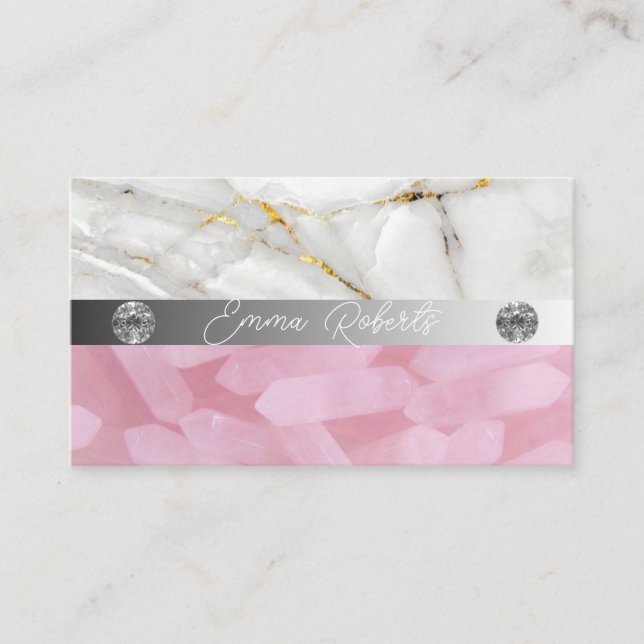 Mineral Amethyst Crystal Quartz Struktur Business  Visitkort (Framsida)