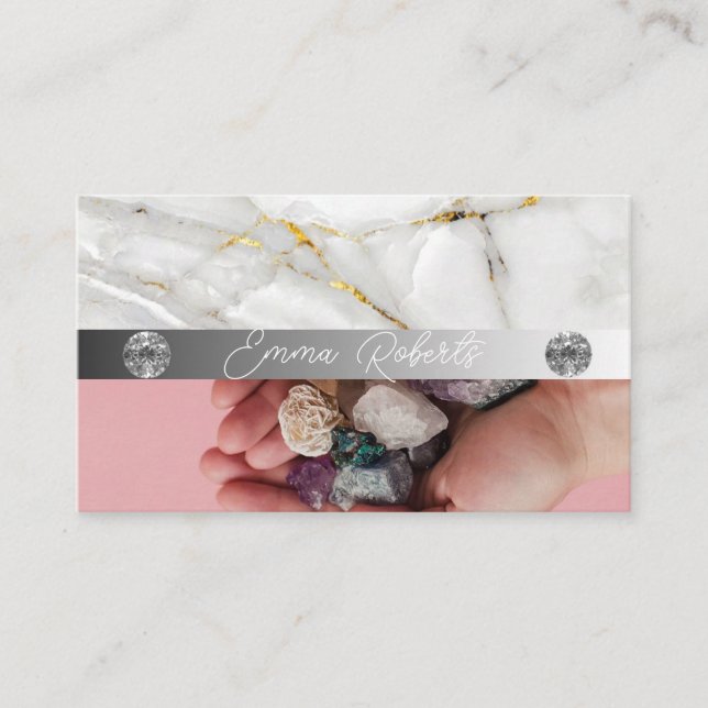 Mineral Amethyst Crystal Quartz Struktur Business  Visitkort (Framsida)