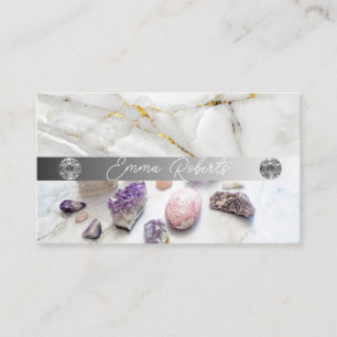 Mineral Amethyst Crystal Quartz Struktur Visitkort