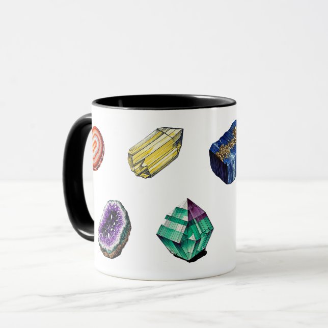Mineral Crystal Mugg - Vibrant Natural Gemstone De (Framsida vänster)