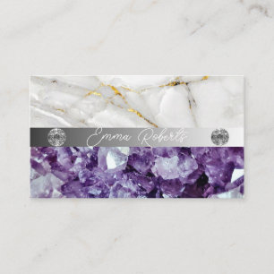 Mineral Lila Amethyst Crystal Quartz Struktur Buss Visitkort