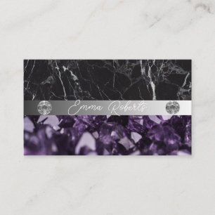 Mineral Lila Amethyst Crystal Quartz Struktur Buss Visitkort