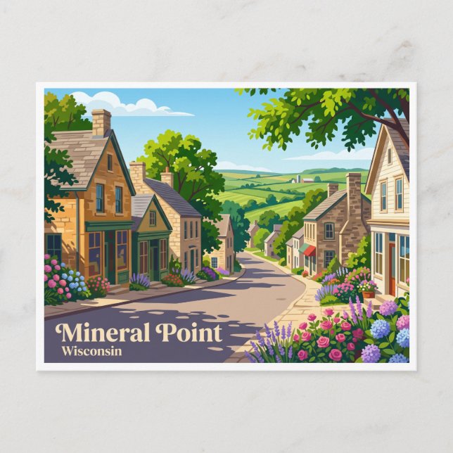 Mineral Point Wisconsin Vykort (Framsida)